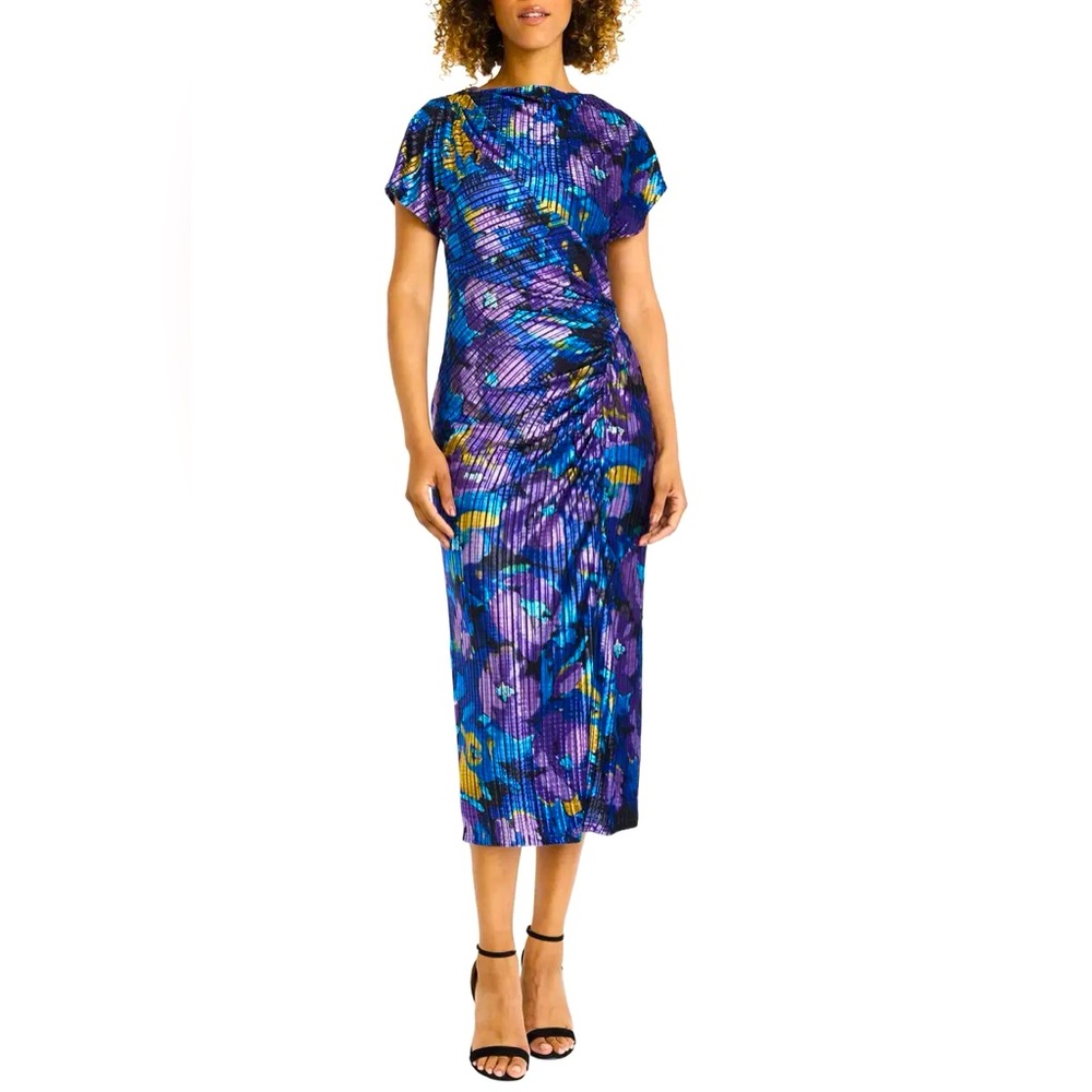 Blue velvet dress